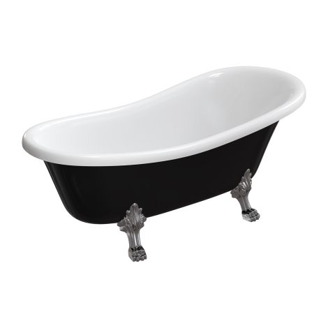 OMNIRES ATENA COMFORT M+ wanna wolnostojąca retro 168 x 76 cm biały/czarny połysk ATENA168BCP ATENA168BCP od 