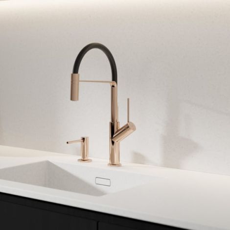 - OMNIRES VITA bateria kuchenna z wyciąganą wylewką, miedź połysk VI6350BLCP - VI6350BLCP - Łazienki Szydłowski