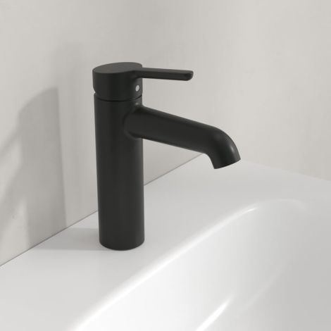 - Villeroy & Boch Skyla bateria umywalkowa czarny mat TVW116002000K5 - TVW116002000K5 - Łazienki Szydłowski