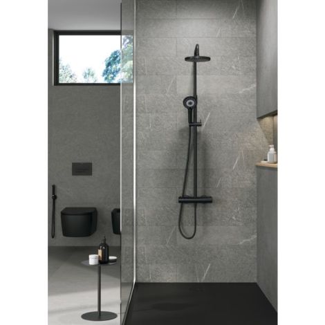  - KLUDI-DIVE DUAL SHOWER SYSTEM termostatyczny zestaw prysznicowy z deszczownicą  czarny mat 690793900 - 6907939-00 - Łazienki Szydłowski