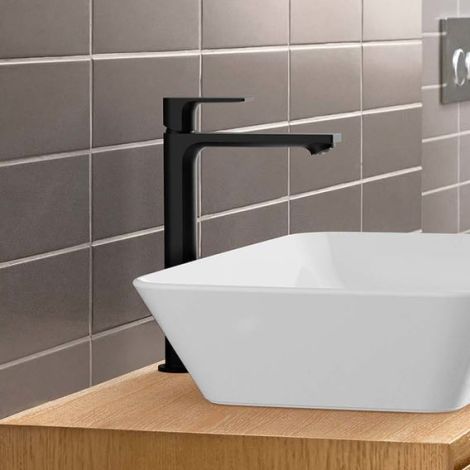  - HANSGROHE Rebris E  bateria umywalkowa 240 z kompletem odpływowym  czarny mat 72591670 - 72591670 - Łazienki Szydłowski