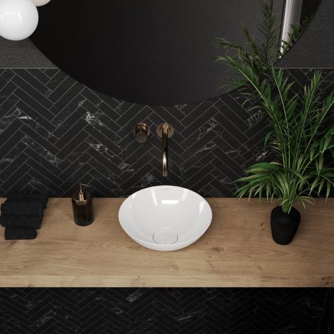  - KALDEWEI AVELLINO umywalka nablatowa,stal emaliowana średnica 45 cm biały  z powłoką Perl-Effekt 912206003001 - 912206003001 - Łazienki Szydłowski