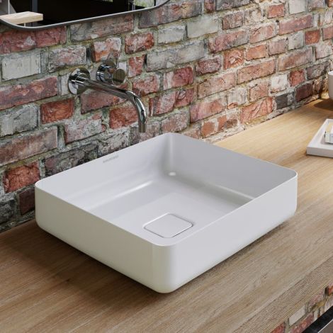  - KALDEWEI MIENA umywalka nablatowa  , stal emaliowana ,  40 x 40 cm kolor biały połysk z powłoką Perl-Effekt  909506003001 - 909506003001 - Łazienki Szydłowski