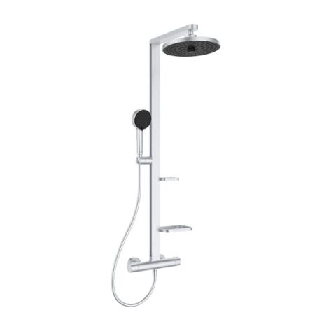  - IDEAL STANDARD Alu+ system prysznicowy natynkowy z termostatem, deszczownicą i zestawem prysznicowym kolor srebrny mat  BD583SI - BD583SI - Łazienki Szydłowski