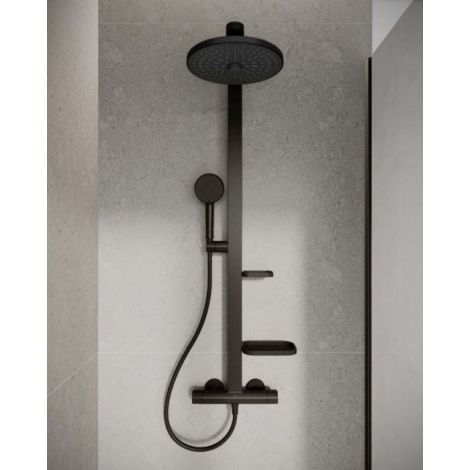  - IDEAL STANDARD Alu+ system prysznicowy natynkowy z termostatem, deszczownicą i zestawem prysznicowym kolor silk black BD583XG - BD583XG - Łazienki Szydłowski