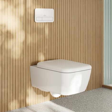  - Villeroy & Boch Skyla miska WC wisząca 53 x 37 cm z TwistFlush z deską WC, kolor biały z powłoką Ceramic Plus 4682CLR1 - 4682CLR1 - Łazienki Szydłowski