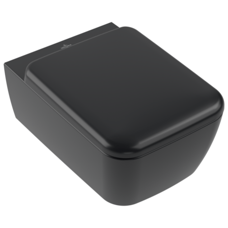  - Villeroy & Boch Skyla miska WC wisząca 53 x 37 cm z TwistFlush z deską WC, kolor pure black z powłoką Ceramic Plus  4682CLR7 - 4682CLR7 - Łazienki Szydłowski