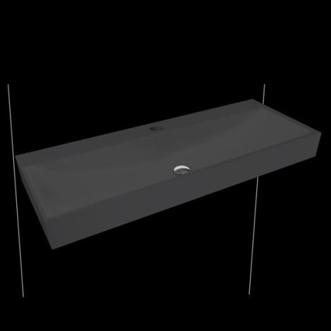  - KALDEWEI SILENIO umywalka ścienna 120 x 46 cm stal emaliowana kolor czarny mat z Perl-Effekt 904506303676 - 904506303676 - Łazienki Szydłowski