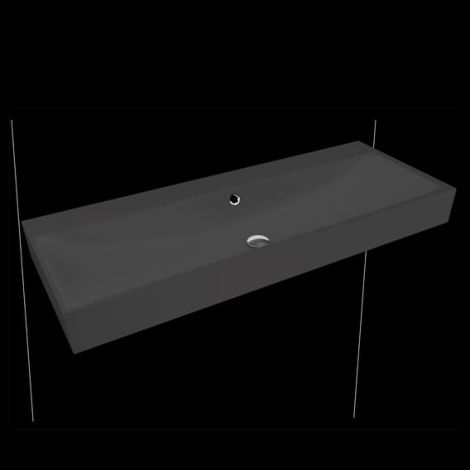  - KALDEWEI SILENIO umywalka ścienna 120 x 46 cm stal emaliowana kolor czarny mat z Perl-Effekt 904506003676 - 904506003676 - Łazienki Szydłowski