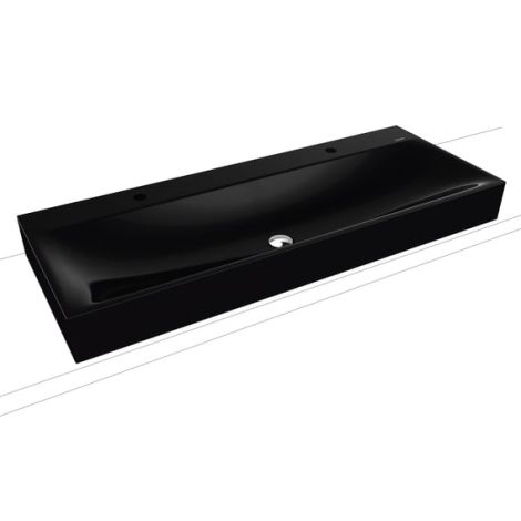  - KALDEWEI SILENIO umywalka podwójna 120 x 46 cm stal emaliowana kolor czarny z Perl-Effekt 906406363701 - 906406363701 - Łazienki Szydłowski