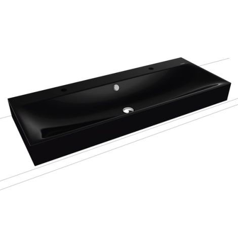 - KALDEWEI SILENIO umywalka podwójna 120 x 46 cm stal emaliowana kolor czarny z Perl-Effekt 906406043701 - 906406043701 - Łazienki Szydłowski