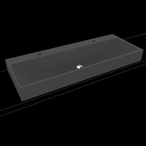  - KALDEWEI SILENIO umywalka podwójna 120 x 46 cm stal emaliowana kolor czarny mat z Perl-Effekt 906406363676 - 906406363676 - Łazienki Szydłowski