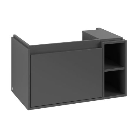  - Villeroy & Boch Skyla szafka pod umywalkę 77,2 cm z 1 szuflada z otwartą półką, kolor grafit  C78800VR - C78800VR - Łazienki Szydłowski