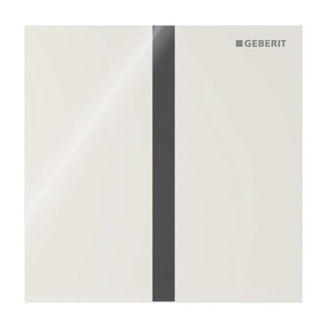  - GEBERIT typ 40 System spłukiwania pisuarów z elektronicznym uruchamianiem spłukiwania, zasilanie bateryjne, płyta przykrywająca kwadratowa piaskowy szary / szkło błyszczące 116237JL1 - 116.237.JL.1 - Łazienki Szydłowski