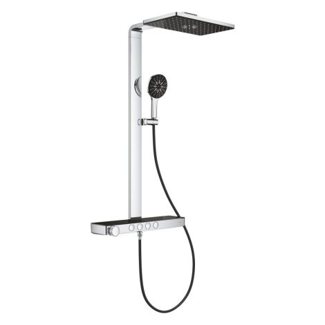 - GROHE-AQUA Rainshower Pure System prysznicowy z termostatem do montażu ściennego kolor czarny / chrom 100961KI00 - 100961KI00 - Łazienki Szydłowski