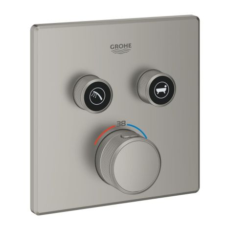  - GROHE-SmartControl Bateria termostatyczna do obsługi dwóch wyjść wody satin steel 29124MS0 - 29124MS0 - Łazienki Szydłowski