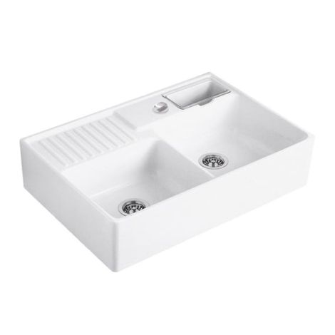  - Villeroy & Boch Universal zlewozmywak 89,5 x 63  cm  z funkcjonalną wkładką na odpadki, kolor biały połysk  632392R1HL12 - 632392R1HL12 - Łazienki Szydłowski
