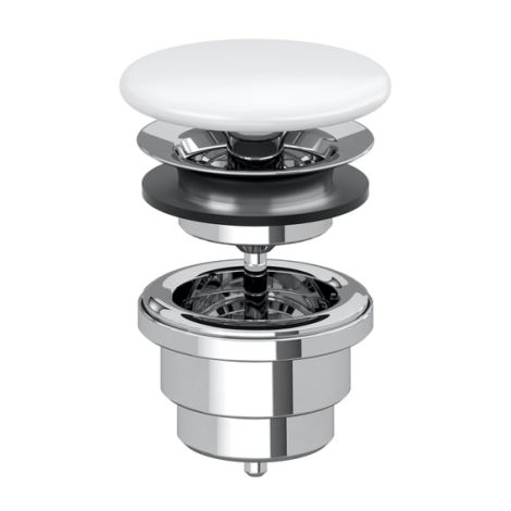 - VILLEROY&BOCH Niezamykany zawór umywalkowy z pokrywą ceramiczną w kolorze stone white 683500RW - 683500RW - Łazienki Szydłowski