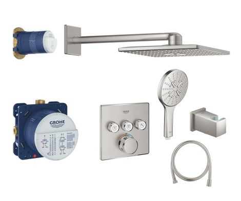  - GROHE-Grohtherm SmartControl Perfect zestaw prysznicowy z termostatem i deszczownicą kolor stal nierdzewna  34706DC0 - 34706DC0 - Łazienki Szydłowski
