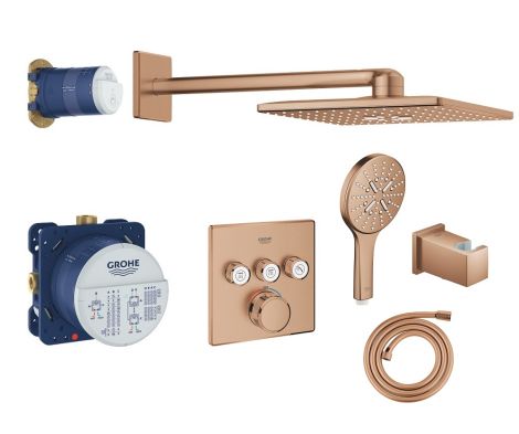  - GROHE-Grohtherm SmartControl Perfect zestaw prysznicowy z termostatem i deszczownicą kolor brushed warm sunset 34706DL0 - 34706DL0 - Łazienki Szydłowski