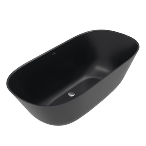  - Villeroy & Boch Theano wanna wolnostojąca, 155 x 75 cm owalna Pure black UBQ155ANH7F200V-R7 - UBQ155ANH7F200V-R7 - Łazienki Szydłowski