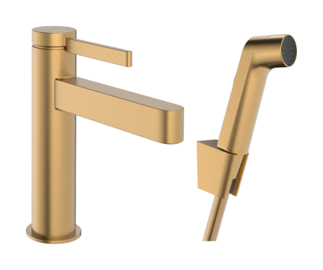  - HANSGROHE Finoris bateria umywalkowa 110 ze słuchawką Bidette i wężem 160 cm brąz szczotkowany 76210140 - 76210140 - Łazienki Szydłowski