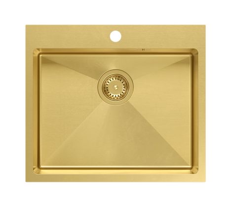 - BERG GOLD jednokomorowy zlewozmywak wpuszczany w blat 550 x 480 mm kolor złoty GOLD10 BOC - GOLD10 BOC - Łazienki Szydłowski