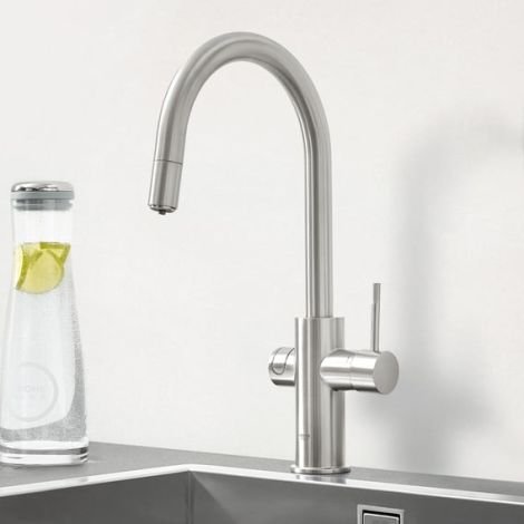  - GROHE-Blue Professional Zestaw z wyciąganą wylewką w kształcie C kolor stal  31325DC2 - 31325DC2 - Łazienki Szydłowski