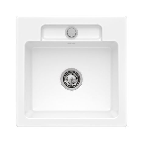  - Villeroy & Boch Siluet 50 S Flat zlewozmywak 49 x 49 cm kolor biały połysk z CeramicPlus 33451FR1 - 33451FR1 - Łazienki Szydłowski