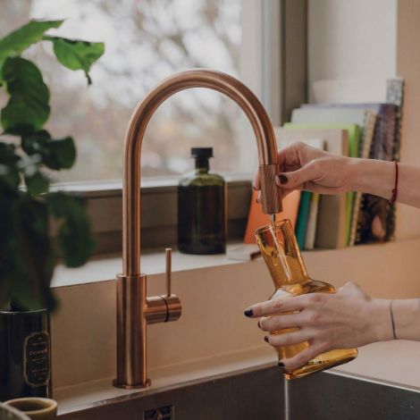  - OMNIRES SWITCH  bateria kuchenna z wyciąganą wylewką do podłączenia zestawu filtrującego miedź szczotkowana SW9059CPB - SW9059CPB - Łazienki Szydłowski