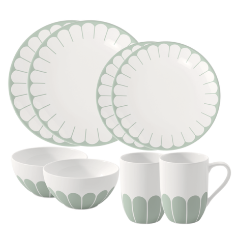 - Villeroy & Boch Fleur Zestaw startowy dla 2 osób kolor zielony - 8 częściowy 1045506000 - 1045506000 - Łazienki Szydłowski