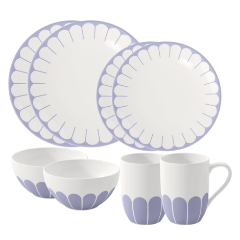 - Villeroy & Boch Fleur Zestaw startowy dla 2 osób kolor niebieski - 8 częściowy 1045516000 - 1045516000 - Łazienki Szydłowski