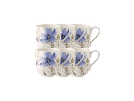  - Villeroy & Boch Mariefleur Gris Podstawowy kubek z uchwytem 0,35 l kolorowy -Zestaw 6 sztuk 100050428 - 100050428 - Łazienki Szydłowski