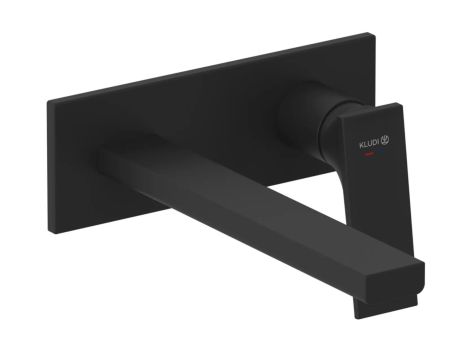  - KLUDI DECUS ścienna bateria umywalkowa ,wylewka 24 cm czarny mat 542453975 - 542453975 - Łazienki Szydłowski