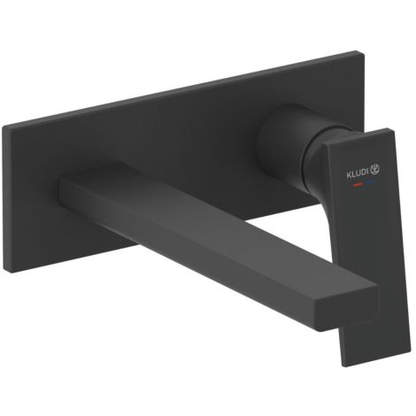 - KLUDI DECUS ścienna bateria umywalkowa czarny mat 542443975 - 542443975 - Łazienki Szydłowski