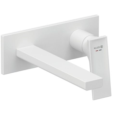 - KLUDI DECUS ścienna bateria umywalkowa biały mat 542445375 - 542445375 - Łazienki Szydłowski