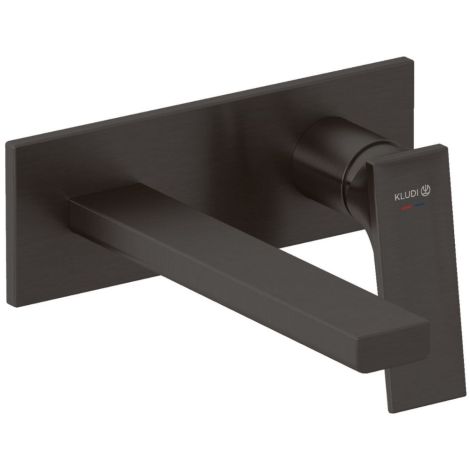 - KLUDI DECUS ścienna bateria umywalkowa czarny szczotkowany 54244N275 - 54244N275 - Łazienki Szydłowski