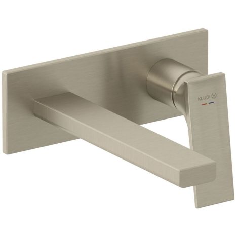 - KLUDI DECUS ścienna bateria umywalkowa nikiel szczotkowany 54244N575 - 54244N575 - Łazienki Szydłowski