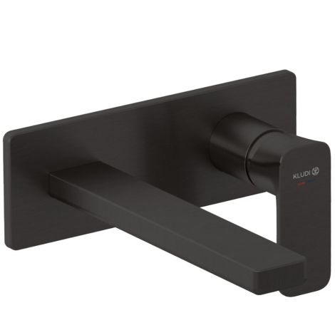 - KLUDI RENON ścienna bateria umywalkowa 24 cm czarny szczotkowany 42245N275 - 42245N275 - Łazienki Szydłowski