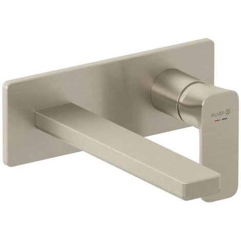 - KLUDI RENON ścienna bateria umywalkowa 21 cm nikiel szczotkowany 42244N575 - 42244N575 - Łazienki Szydłowski