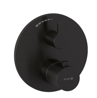  - KLUDI NOVA FONTE PURA podtynkowa bateria prysznicowa z termostatem czarny szczotkowany 20885N215 - 20885N215 - Łazienki Szydłowski