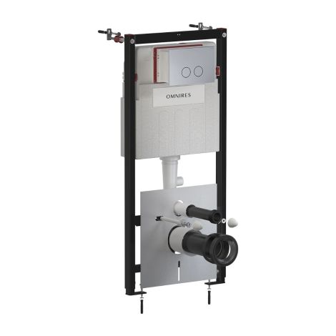  - OMNIRES STRONGFRAME stelaż podtynkowy do WC + STEEL-R45 przycisk ze stali nierdzewnej przycisk w kolorze nikiel szczotkowany STFWC1R45RNI - STFWC1R45-RNI - Łazienki Szydłowski