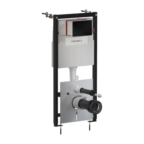  - OMNIRES STRONGFRAME stelaż podtynkowy do miski toaletowej + STEEL-R45 przycisk spłukujący ze stali nierdzewnej przycisk w kolorze czarny półmat STFWC1R45RBL - STFWC1R45-RBL - Łazienki Szydłowski