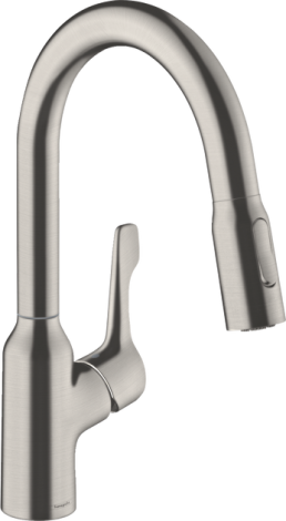 - Hansgrohe Focus M43 Jednouchwytowa bateria kuchenna 180, EcoSmart, wyciągana wylewka, 2jet stal nierdzewna 71811800 - 71811000-1 - Łazienki Szydłowski