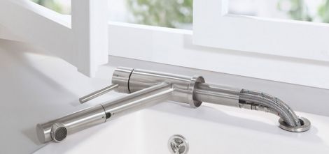  - VILLEROY&BOCH Como Shower Window Bateria kuchenna pod okienna, kolor stal nierdzewna 925800LC - 925800LC - Łazienki Szydłowski