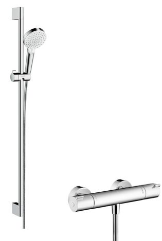  - HANSGROHE Zestaw pryszcniowy Crometta Vario Combi 1001 biały/chrom 27813400 - 27813400 U - Łazienki Szydłowski