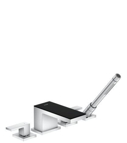  - Axor MyEdition Bateria wannowa 4 otworowa chrom / szkło czarne 47430600 - 47430600 - Łazienki Szydłowski