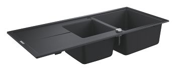 GROHE-K400 Zlewozmywak kompozytowy z ociekaczem 116x50 cm, czarny granit 31643AP0 31643AP0 od 