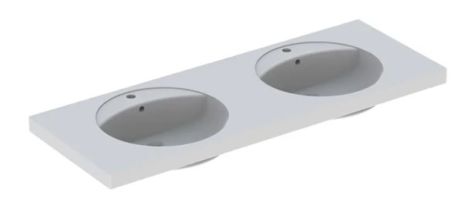 - GEBERIT Preciosa Umywalka podwójna 130 x 55 cm biała 133200000 - 133200000 - Łazienki Szydłowski