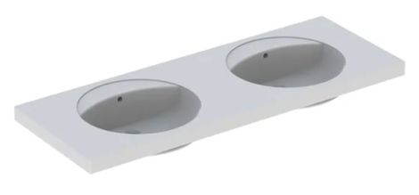  - GEBERIT Preciosa Umywalka podwójna 130 x 55 cm  biała 133220000 - 133220000 - Łazienki Szydłowski